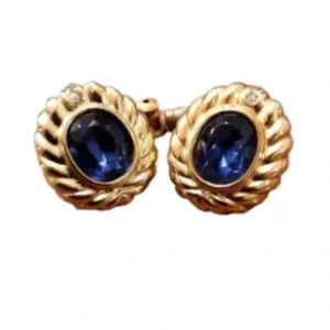 Christian Dior earrings gold x color stone fashion jewelry